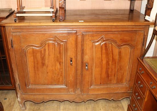 A mid 18th century French walnut buffet W.150cm